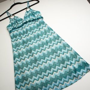 👗 Arden B Chevron Metallic Thread Sweater Dress